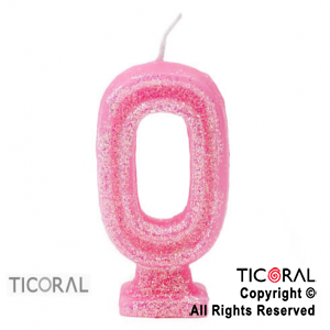 VELA NUMERO 0 ROSA CON GIBRE HS2877-0 x 1